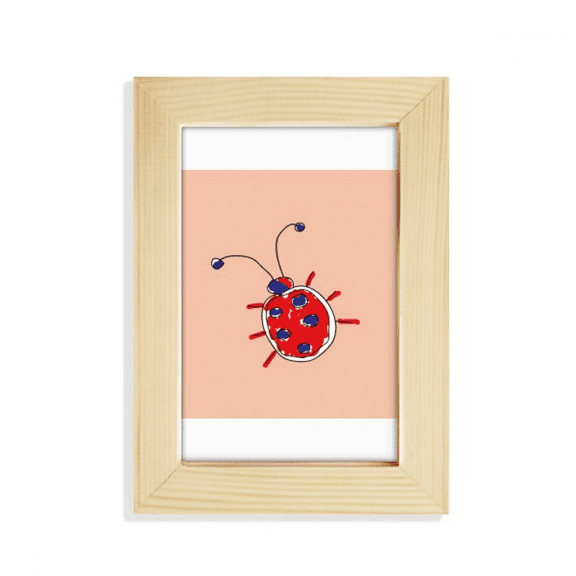 Graffiti Animation Hand Painted Ladybug Desktop Display Photo Frame Picture Art Painting 5x7 inch