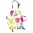 thumbnail image 1 of Graffiti Apron Street Wall Hand Prints Splashing Circles Teenagers Spray Color Artwork Image, Unisex Kitchen Bib Apron with Adjustable Neck for Cooking Baking Gardening, Multicolor, by Ambesonne, 1 of 3