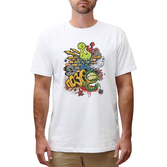 Graffiti Art -2 Printed Cotton Short Sleeves Round neck Men T-shirt MTS_00 3XL