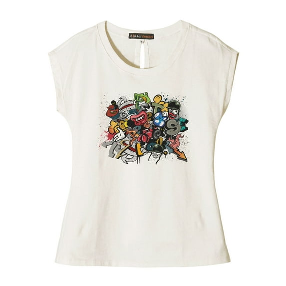 Graffiti Art -4 Print 100% Cotton Fashion Casual Wear T-shirt Plus Size WTS_02 S