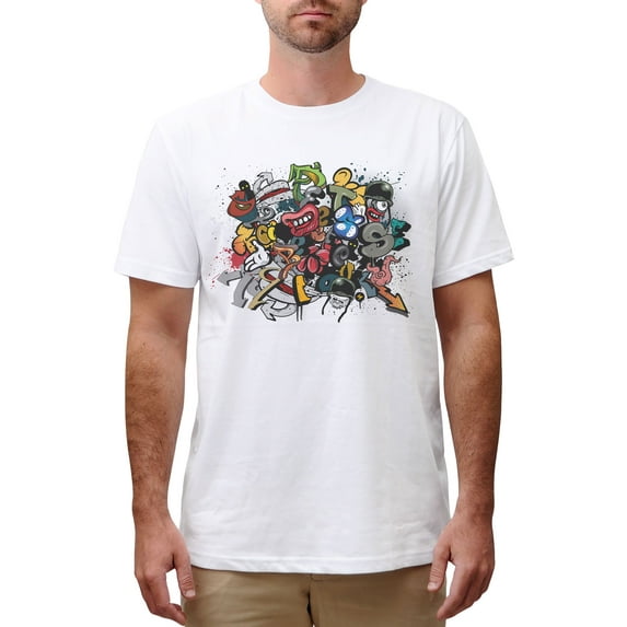 Graffiti Art -4 Printed Cotton Short Sleeves Round neck Men T-shirt MTS_00 M