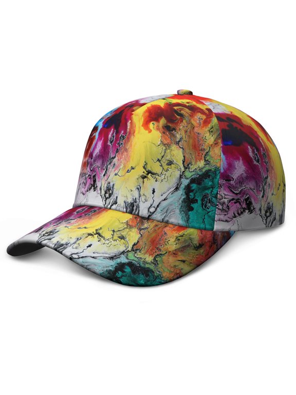 Graffiti Art Baseball Cap, Adjustable Dad Hat with UV Protection, Lightweight and Sweat Absorption, Psychedelic Art Performance Hat for Men Women Casual Wear