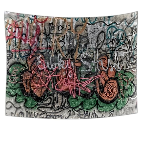 Graffiti Art Print Wall Hanging, Urban Street Style Decorative Tapestry for Living Room Bedroom, Available in Multiple Sizes