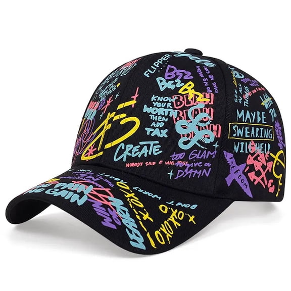 Graffiti Baseball Cap, Unisex Baseball Cap Adjustable Cotton Graffiti Doodle Sport Caps for Men Women