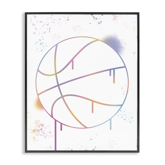 Stupell Industries Graffiti Basketball Drip Black Framed Giclee Art, design by Marcus Prime, 20 x 16