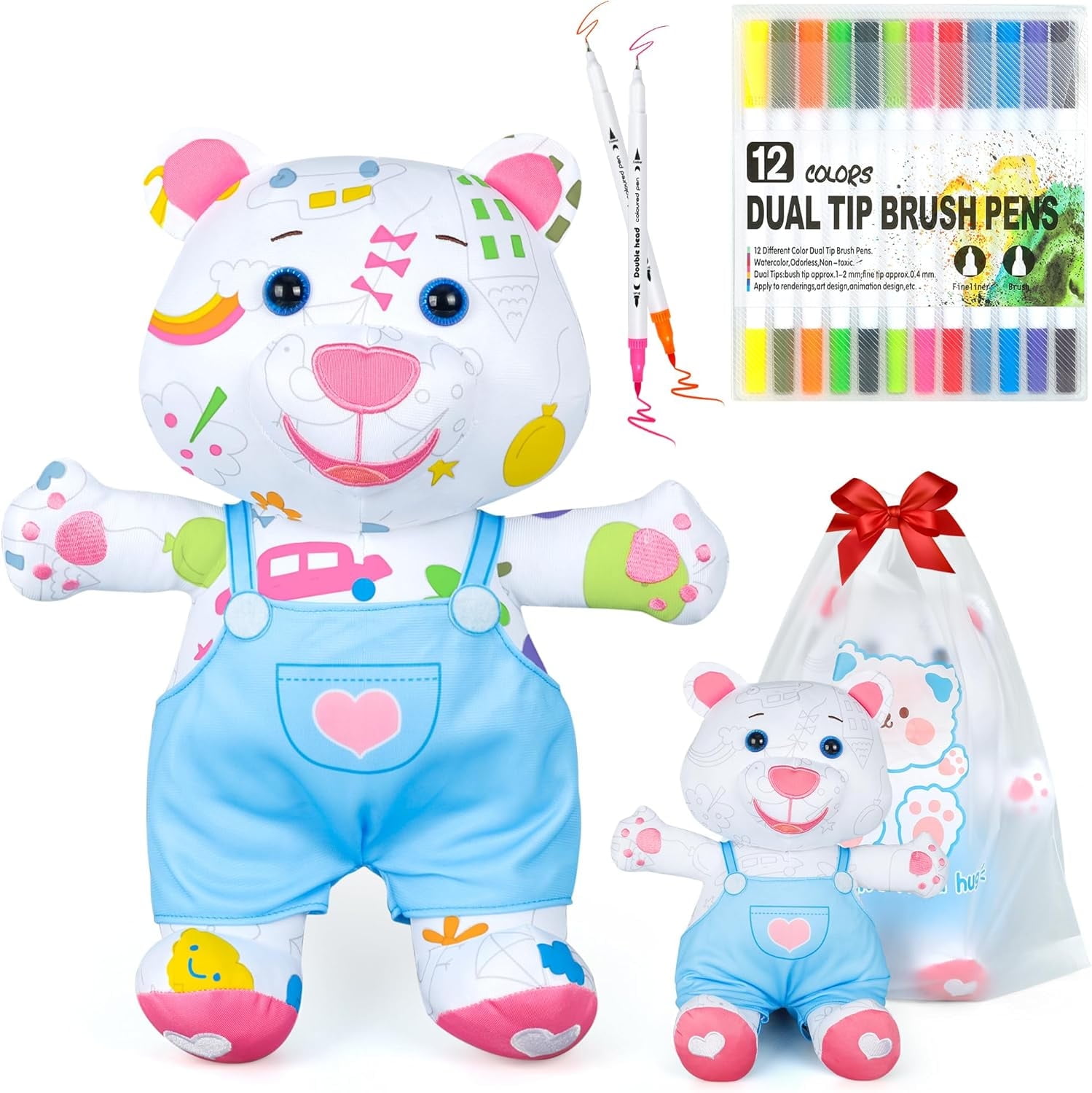 Graffiti Bear DIY Set: Parent child co drawing, unique heartwarming companion, exclusive childhood fun companion，Birthday gift, Children's Day gift