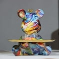 thumbnail image 1 of Graffiti Bear Statue Cartoon Trend Money Saver Violence Bear Home Decoration Animal Statue Candy Jewelry Key Storage Rack, 1 of 6