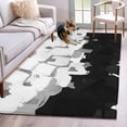thumbnail image 1 of Graffiti Black White Texture Washable Area Rugs 4'x6', Dappled Paint Art Decoration Low Pile Throw Living Room Rug Non-Slip Sturdy Edge Binding Carpet for Indoor Entryway Bedside Kitchen, 1 of 9