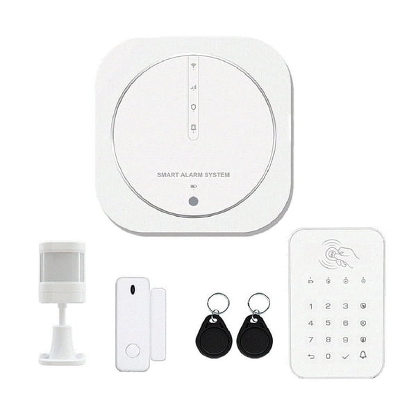 Graffiti Burglar Alarm Intelligent WIFI+GSM Dual Network Alarm System Home Multifunction Screenless Alarm Host