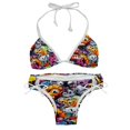 thumbnail image 1 of Graffiti Chic Bikini Set with Detachable Sponge & Adjustable Strap | 2-Pack for Versatile Swim Suit Looks, 1 of 6
