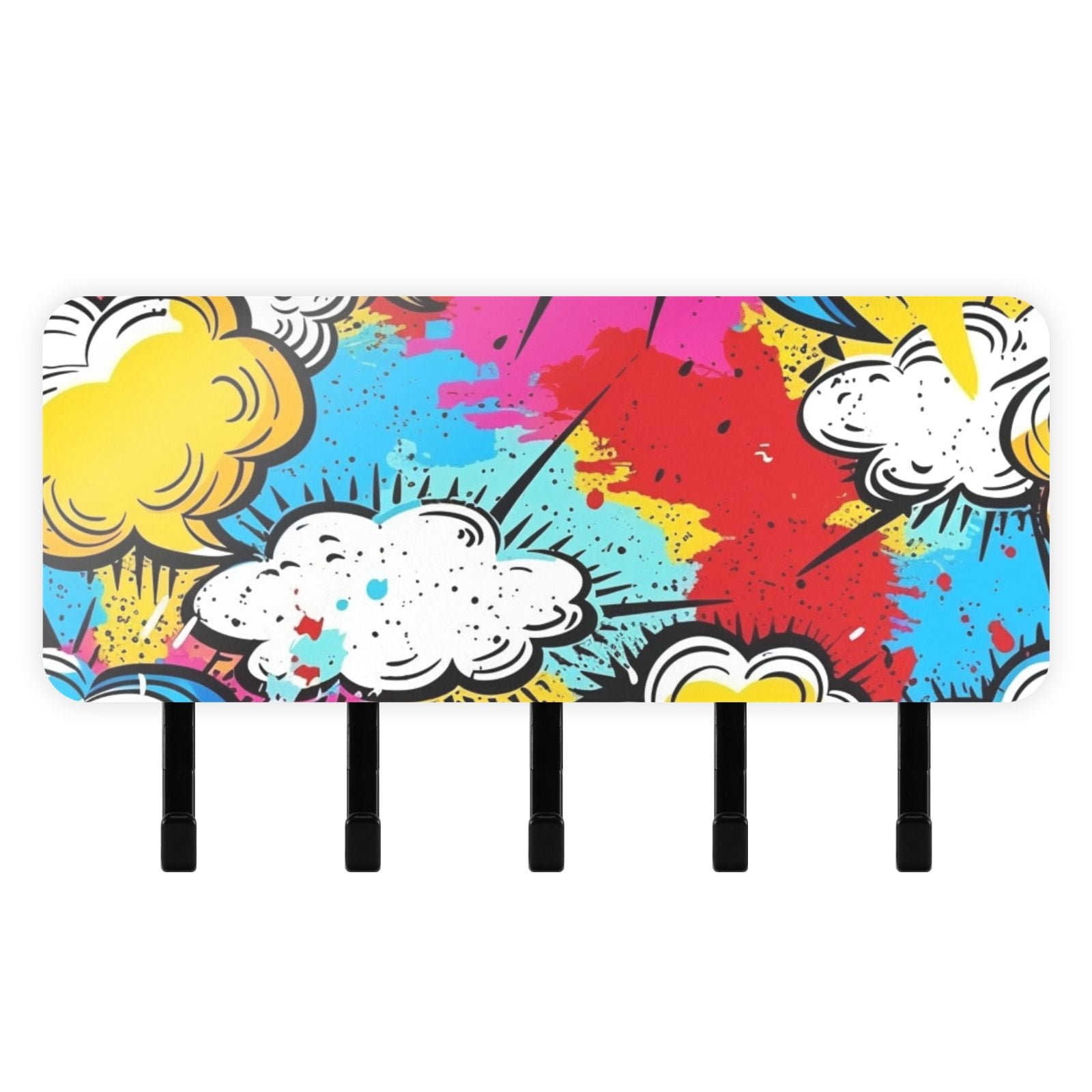 Graffiti Rack Graffiti Clouds Mail Holder Organizer Wall Mount with Shelf Key Holder ...