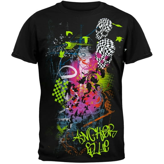 Graffiti Collage Anchor Blue T-Shirt - Small