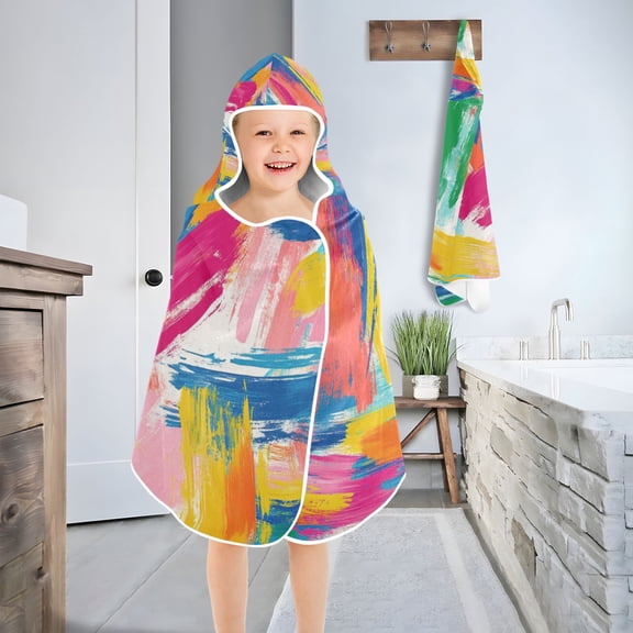 Graffiti Colorful Toddler Bath Towel Baby Kid Bath Towels Beach Towel Super Soft and Absorbent for Girl Boy