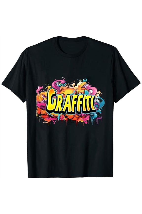 Graffiti Colorful Words Men's T-Shirt Urban Street Art Graphic Tee