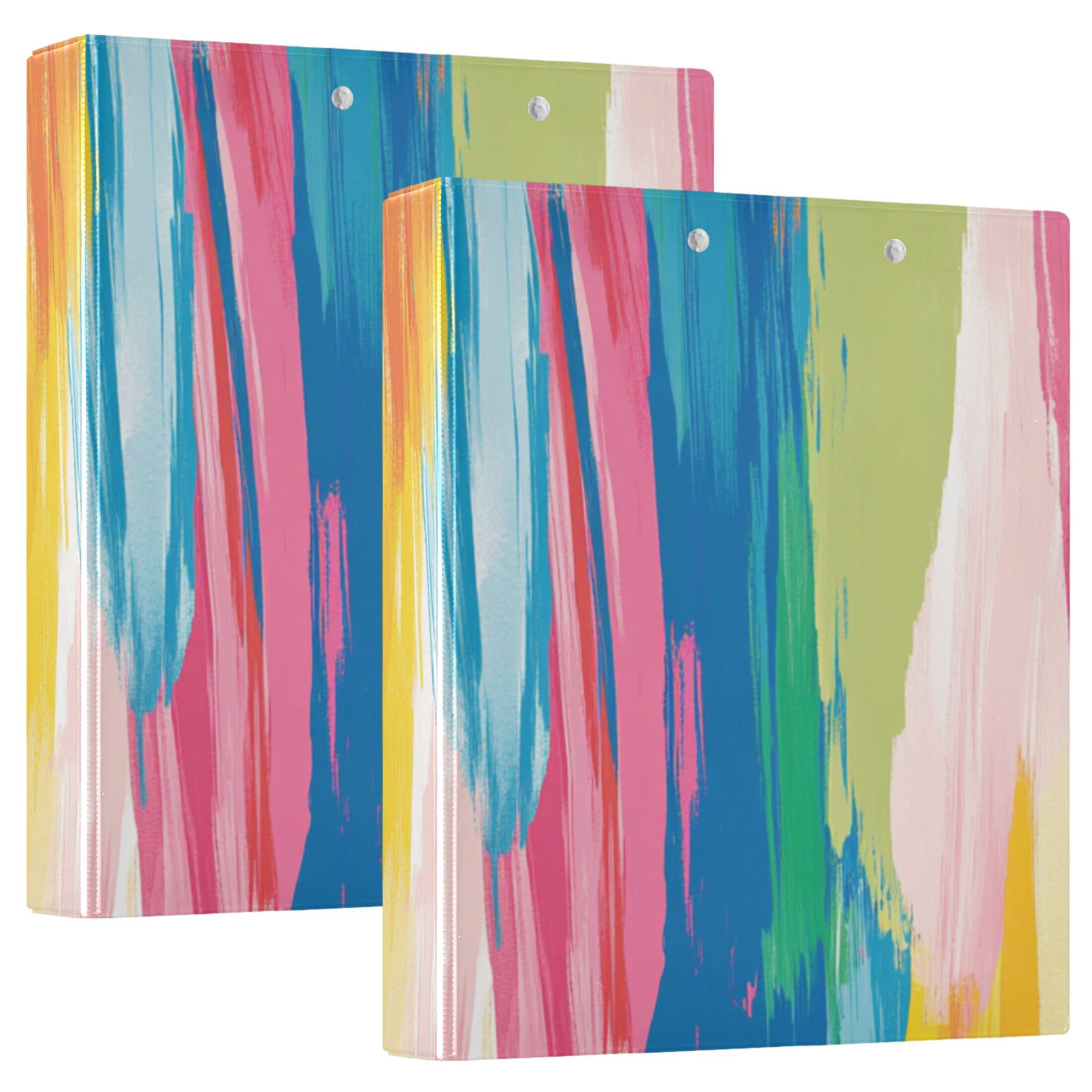 Graffiti Colors 3 Ring Binders 1.5 inch Hardcover File Folders with Interior Pockets A4 Size Organizer for School Office Hospital