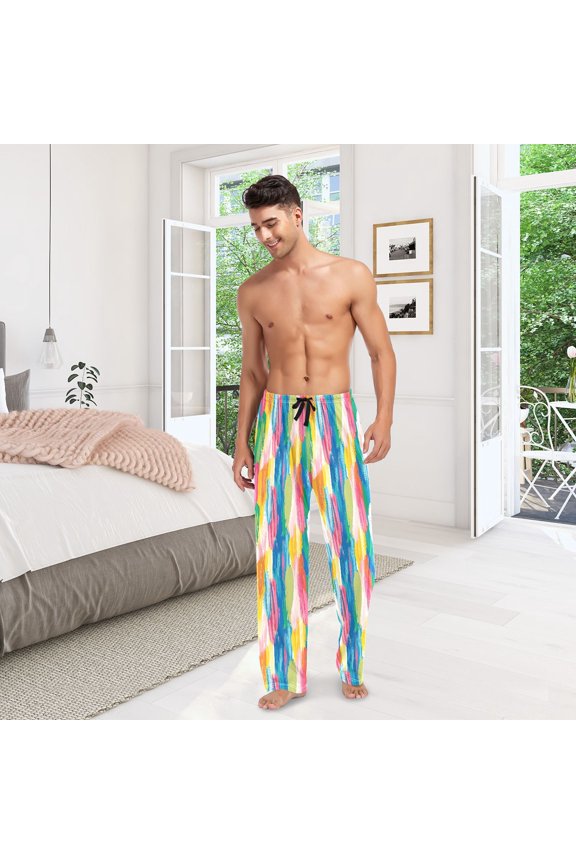 Graffiti Colors Mens Pajama Pants Cotton Elastic Waistband Lounge Sleep Pajama Bottoms Pj with Pocket