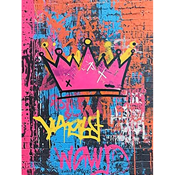 Graffiti Crown Canvas Art Print Perfect for Living Room Bedroom Dorm Room Office and Apartment Decor.