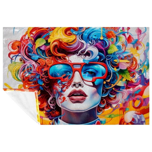 Graffiti Custom Microfiber Throw Blanket, Fluffy Blankets, and Printed Lightweight Throw Blanket for Sofa, Bed, Couch, Office, and Camping