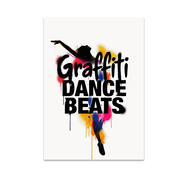 Graffiti Dance Beats Wall Art - Urban Culture Enthusiast - 13x19 Poster Print