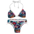 thumbnail image 1 of Graffiti Detachable Sponge Adjustable Strap Bikini Set, Two-Pack Swim Suits for Versatile Swim Wear Looks, 1 of 6