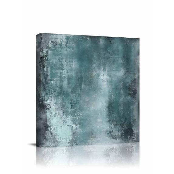 Graffiti Effects Modern Art Canvas Wall Art, Teal Watercolor Framed Wall Decor Modern Artwork Prints Painting for Living Room, Bedroom, Kitchen & Cafe Decor 12x12 Inch