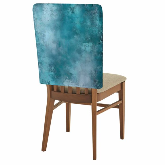 Graffiti Effects Modern Art Chair Back Covers Pack of 1, Retro Turquoise Watercolor Removable Dining Seat Cover Washable Kitchen Chair Slipcovers Protective for Party Festival Decoration 19x20in