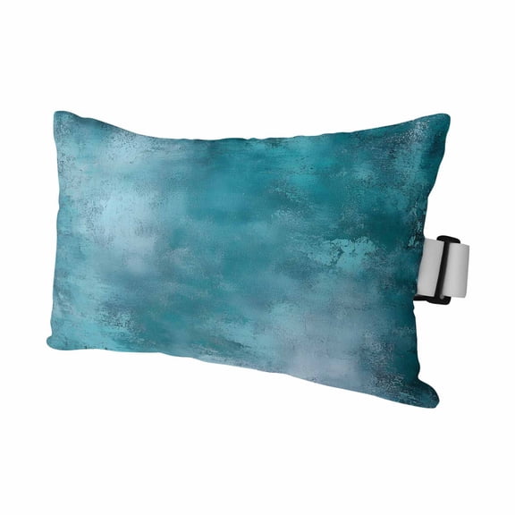 Graffiti Effects Modern Art Outdoor Chaise Lounge Pillows Retro Turquoise Watercolor Lumbar Pillows with Insert Adjustable Elastic Strap Headrest Pillow for Recliner Patio Chair 1 Pack 11x16 Inch