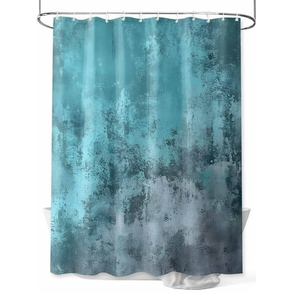 Graffiti Effects Modern Art Shower Curtain, Vintage Watercolor Green Waterproof Shower Curtain Set with 12 Hooks Lightweight Washable Fabric Shower Curtains for Bathroom 72x78 Inches