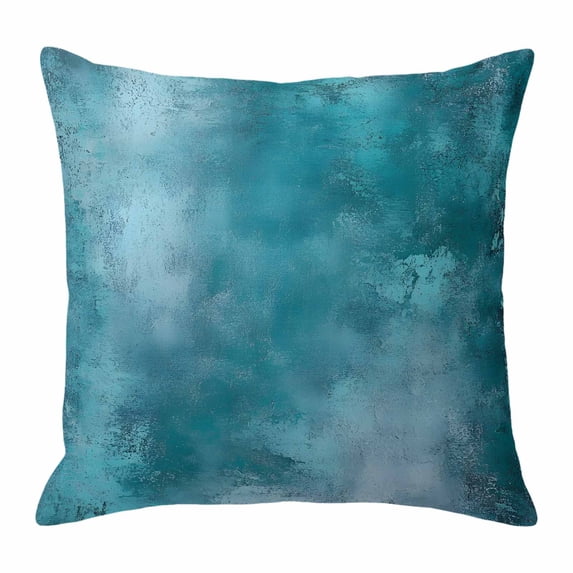 Graffiti Effects Modern Art Throw Pillow Cover Retro Turquoise Watercolor Cotton Linen Cushion Cover Throw Pillow Case with Invisible Zipper for Couch Sofa Bed Chair Car 20x20 Inch
