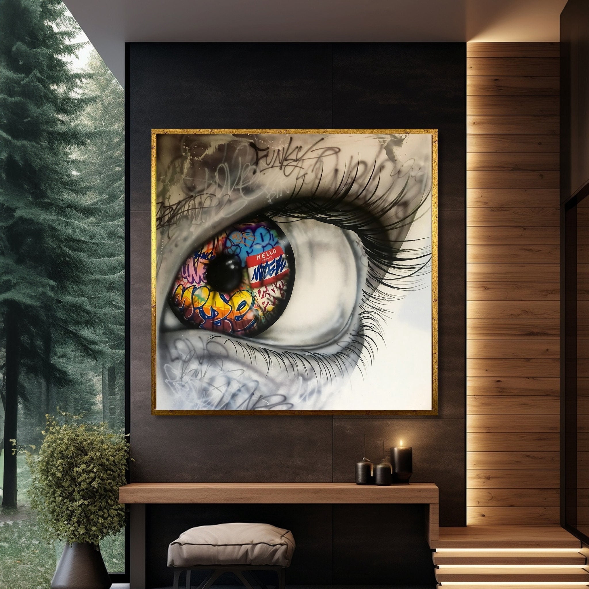 Eyeball Poster Graffiti Eye Wall Mural, Urban Street Art Wallpaper