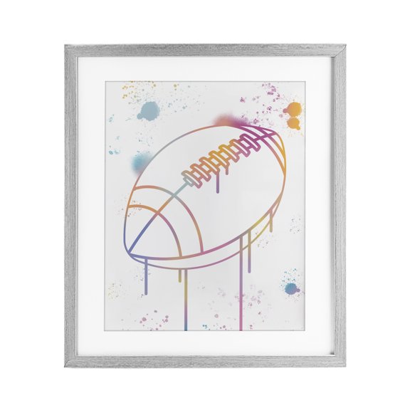 Stupell Industries Graffiti Football Drip Gray Framed Print Under Glass, design by Marcus Prime, 16 x 13