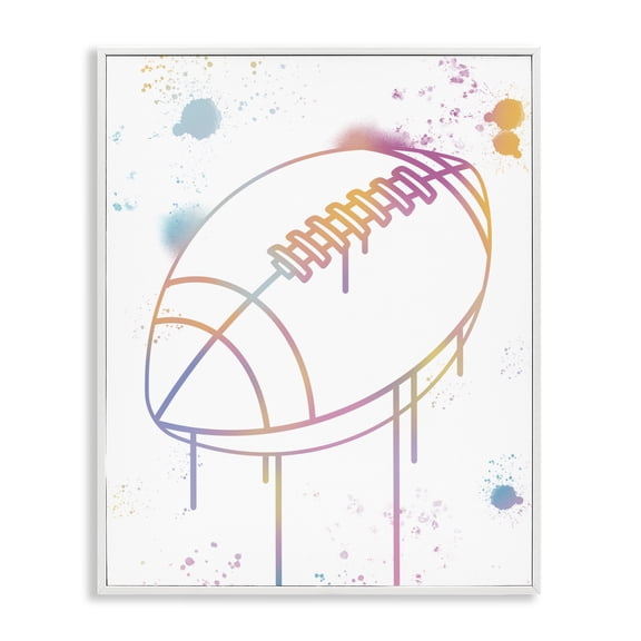 Stupell Industries Graffiti Football Drip White Framed Giclee Art, design by Marcus Prime, 20 x 16