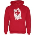 thumbnail image 1 of Graffiti French Canadian Fleur de Lis Maple Leaf Mens Hoodie Red 2XL, 1 of 1