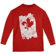 thumbnail image 1 of Graffiti French Canadian Fleur de Lis Maple Leaf Youth Long Sleeve T Shirt Red YSM, 1 of 1