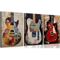 thumbnail image 1 of Graffiti Guitar Canvas Wall Art Musical Themed Wall Decor Colorful Music Instrument Posters Pictures Studio Prints Vintage Rock Paintings, 1 of 6