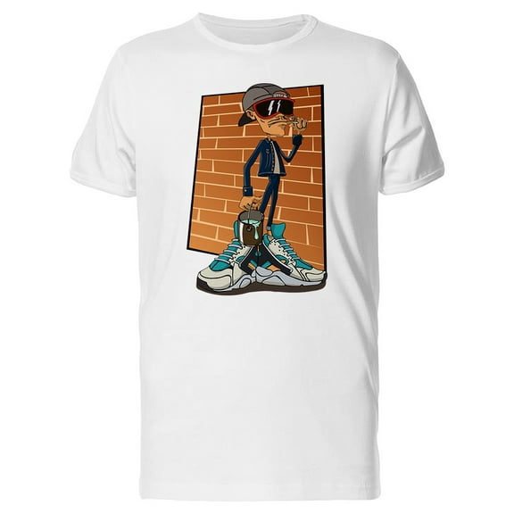 Graffiti Guy With Big Shoes T-Shirt Men -Image by Shutterstock, Male Large