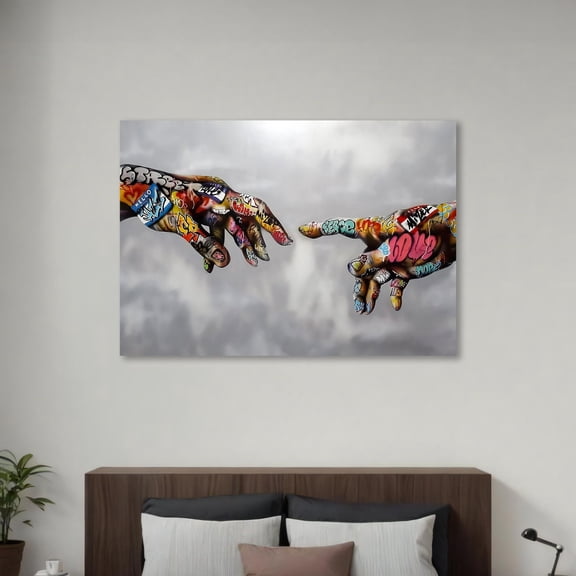 Graffiti Hands Creation Street Art Poster, Poster Home Decor, Poster Only