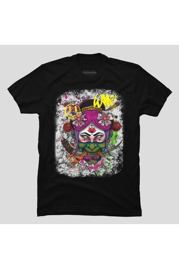 Graffiti Hannya Demon Mask Japanese Tattoo Horror H28627 T-Shirt, for Men and Women, Up to Size 5XL