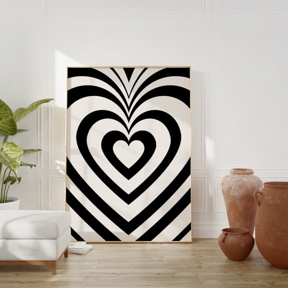 Graffiti Hearts Funky Psychedelic Wall Art, Unframed Canvas Size 24x36