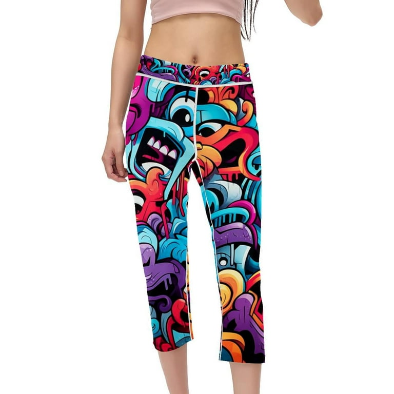 Graffiti High Waist Printed Gym Pants Capris Not See Through Leggings for Women Suitable for Running Fitness Yoga Walmart