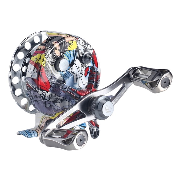 Graffiti Ice Fishing Reel Lightweight&Smooth 6kg Max Drag Metal Spool Durable&Rocker Arm Perfect For Winter Fishing