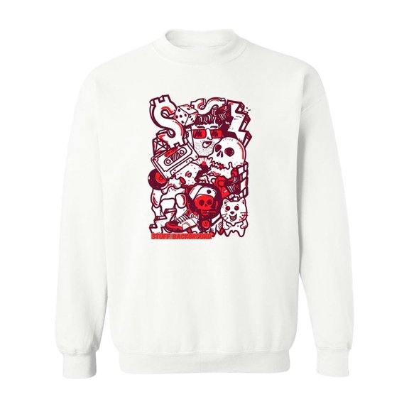 Graffiti Icons Design Sweatshirt Men -Image by Shutterstock, Male 5X-Large