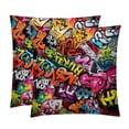 thumbnail image 1 of Graffiti Inserts Set - 2-Pack Decorative Pillows with Unique Patterns for Throw Pillow Covers for Home Decor, Sofa, Bed - Available in 16x16, 18x18 & 20x20, 1 of 6