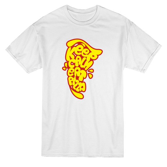 Graffiti Keep Calm Eat Pizza Design Tee - Image by Shutterstock