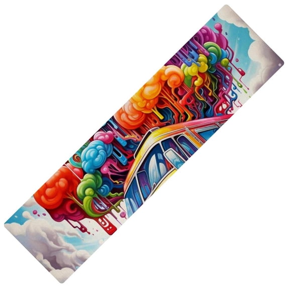 Graffiti Kitchen Runner - Rectangular, 15.7"x59", Washable, , Absorbent - Rubber Mats, Kitchen Mats