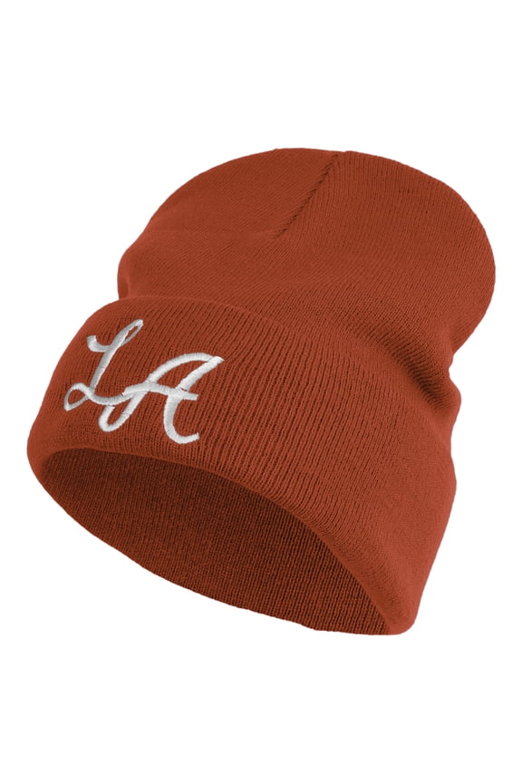 Graffiti LA Embroidered Big Size Cuff Long Beanie - Red XL-3XL
