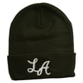 thumbnail image 1 of Graffiti LA Embroidered Long Cuff Beanie - Green OSFM, 1 of 5