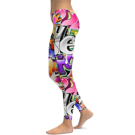 Graffiti Leggings Size: L for Women | FIERCEPULSE