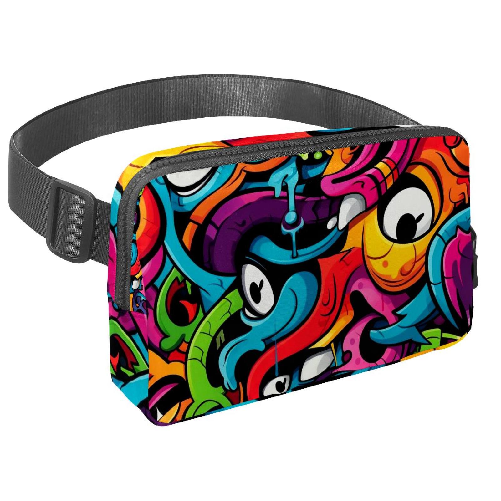 Graffiti Lightweight Adjustable Waist Bag Fanny Pack with Extension Strap - Unisex Fitness Running Belt