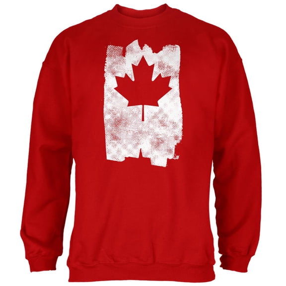 Graffiti Maple Leaf Canadian Flag Mens Sweatshirt Red MD